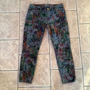 7 for all mankind tropical floral cropped Jeans